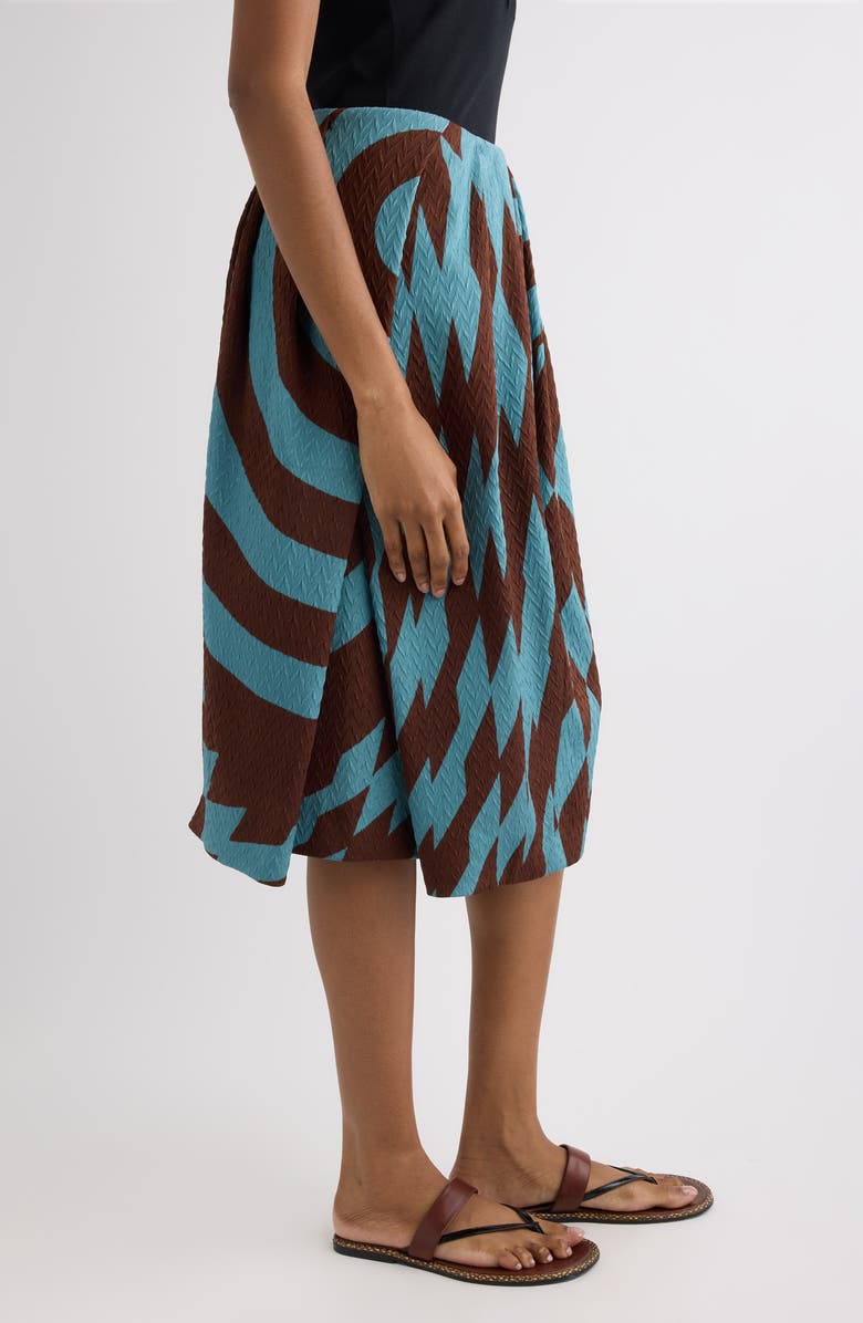 Dries Van Noten Saronga Geometric Print Silk Skirt, Alternate, color, Raf