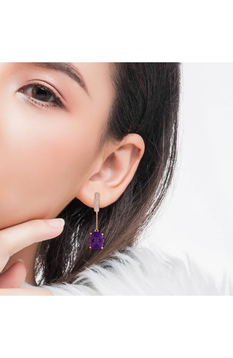 Julianna B. Amethyst & Diamond Dangle Earrings 14K, Alternate, color, Amethyst