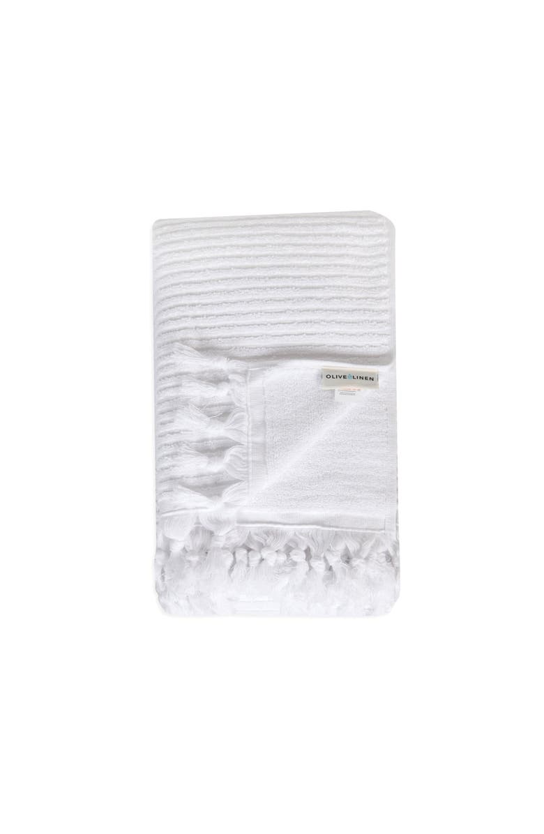 Olive & Linen Ribbed Loom Terry Hand Towel Bundle, Alternate, color, 