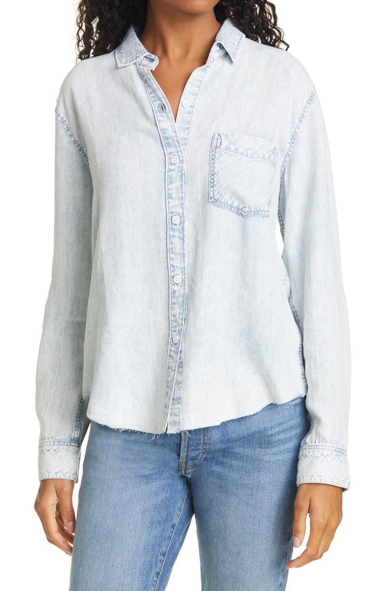 Rails Ingrid Raw Hem Chambray Shirt, Main, color,