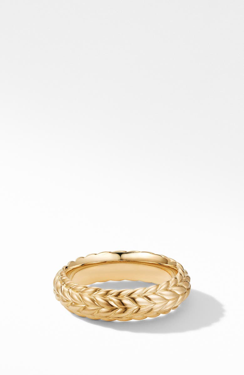 David Yurman Chevron 18K Gold Band Ring, Alternate, color,