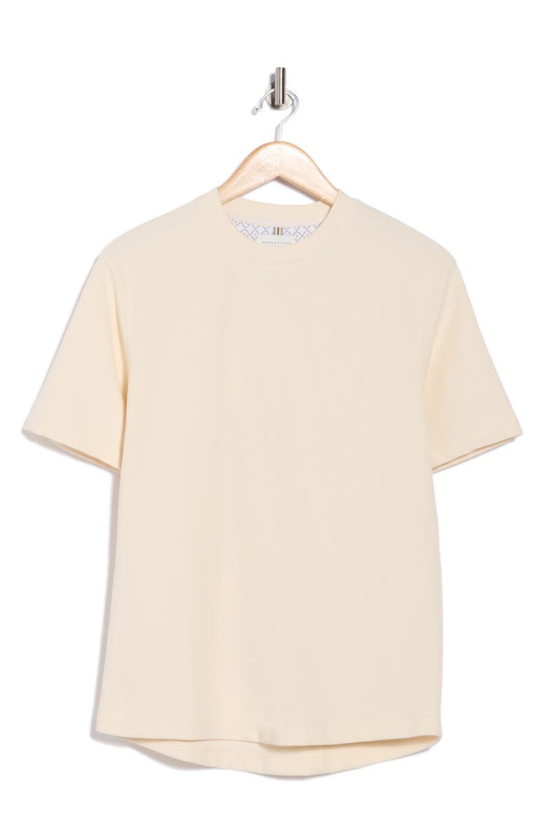 DENIM AND FLOWER Textured Crewneck T-Shirt, Alternate, color, Oyster Cream