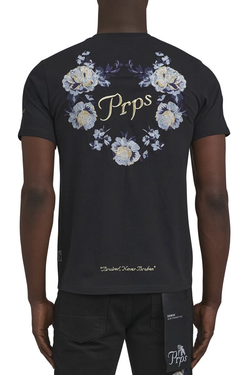 PRPS Gardenia Embroidered Cotton Graphic T-Shirt, Alternate, color, 