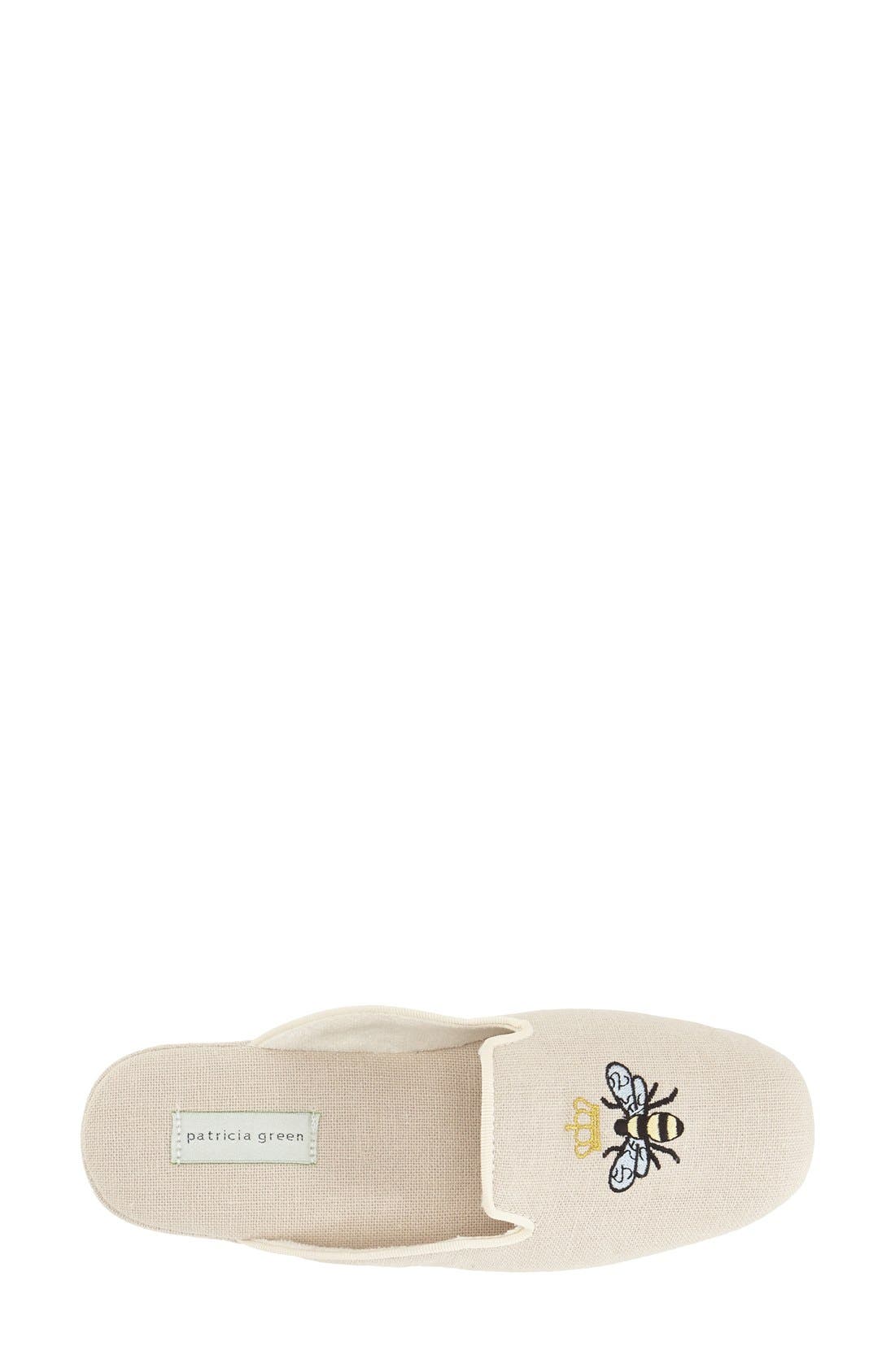 'Queen Bee' Embroidered Slipper, Alternate, color, NATURAL