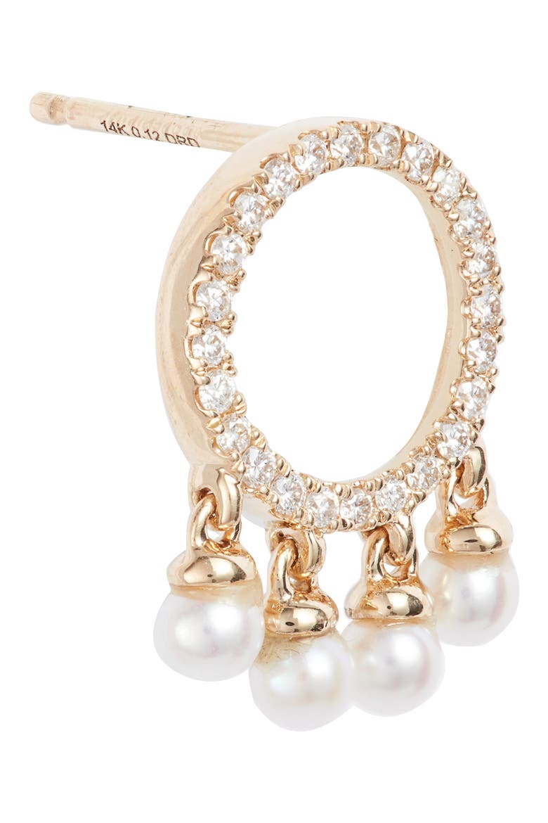 Pearl Ivy Circle Stud Earrings, Alternate, color, YELLOW GOLD/ DIAMOND