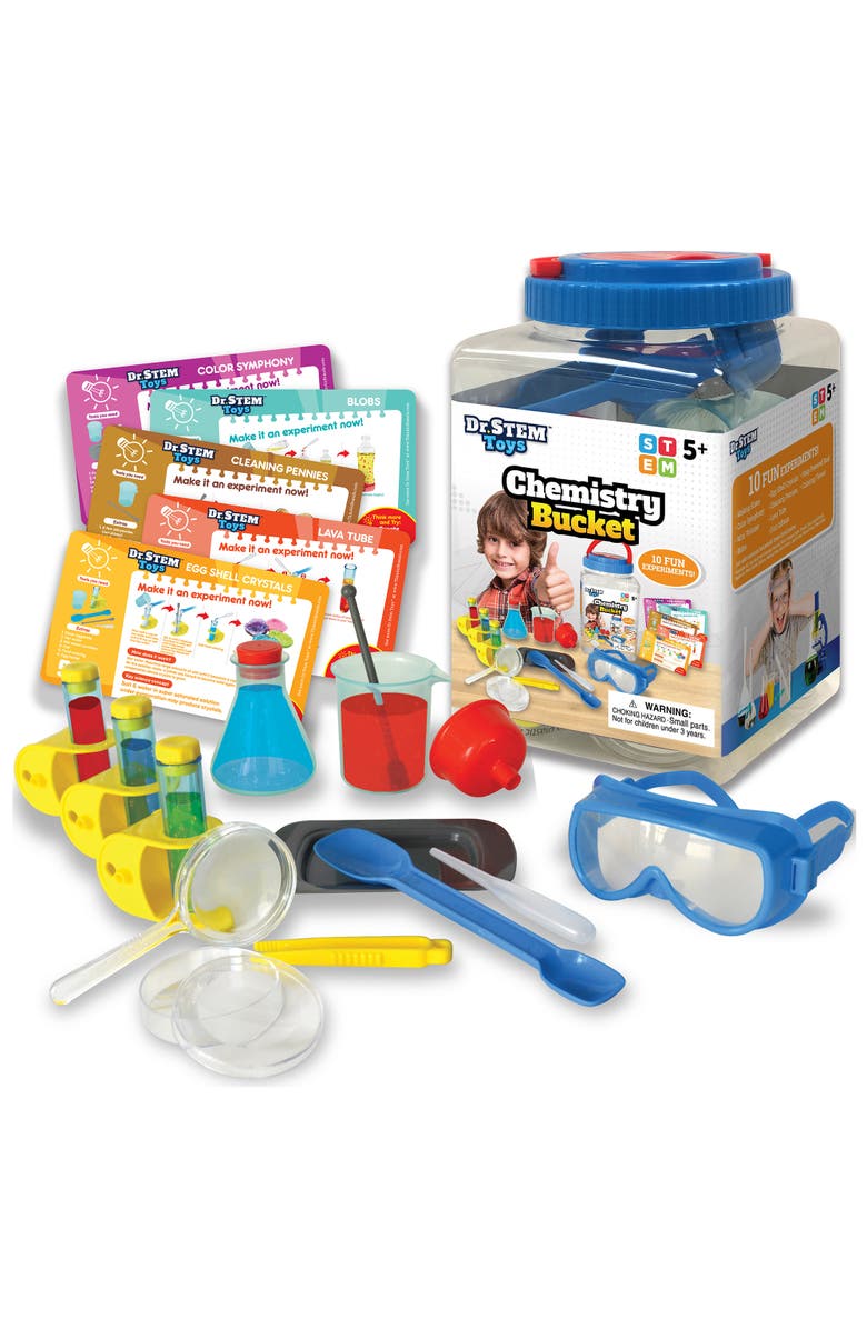 Dr. STEM Toys Dr. STEM Chemistry Bucket Kit, 10 Experiments, Main, color, Multicolored