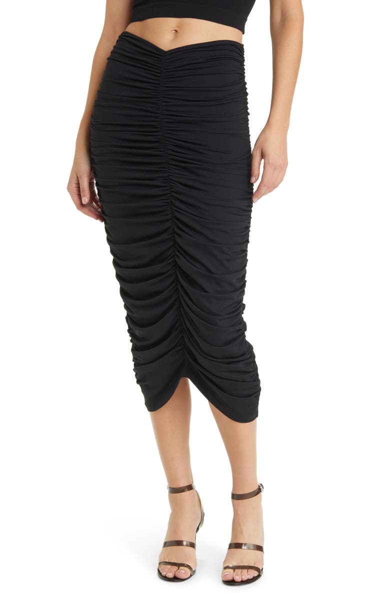 Susana Monaco Ruched Midi Skirt, Main, color, 