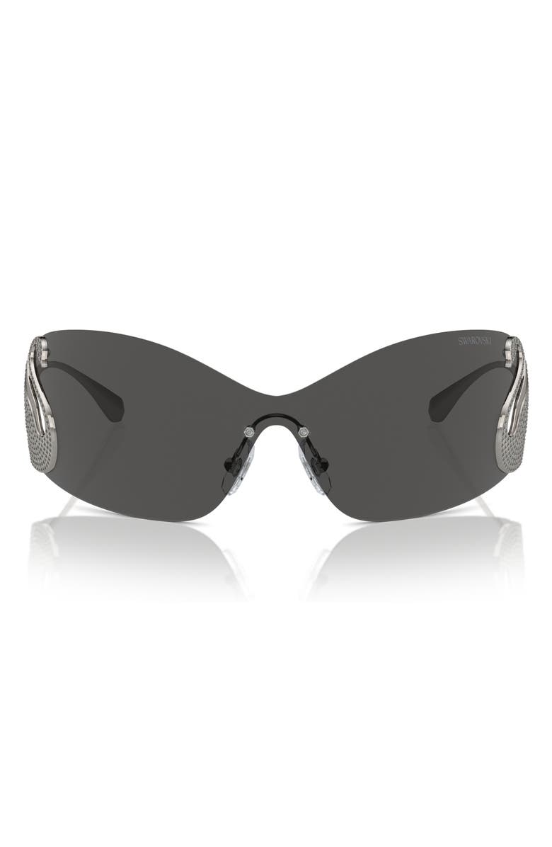 Swarovski 34mm Irregular Sunglasses, Main, color, Gunmetal