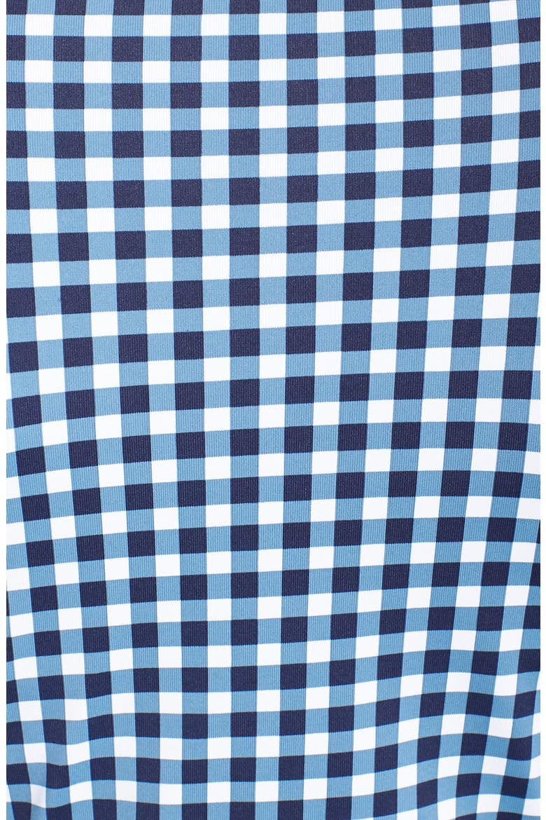 Gingham Rashguard, Alternate, color, MARE BLUE/ WHITE