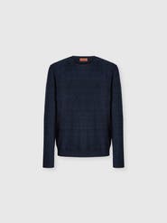 Missoni Crew-neck Wool And Cotton Pullover With Tone-on-tone Zigzag Pattern