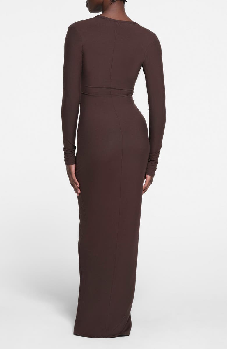 SKIMS Soft Lounge Long Sleeve V-Neck Dress, Alternate, color, Phoenix