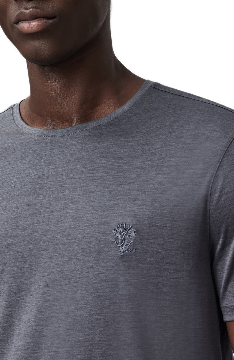 John Varvatos Amato Silk & Cotton T-Shirt, Alternate, color, Silver