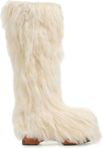 ロングブーツ AcneStudios Furry clog boots Acne Studios - Furry clog boots - Off white