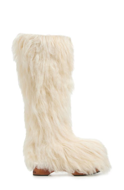 Acne Studios Furry Clog Boot In Off White Aeg