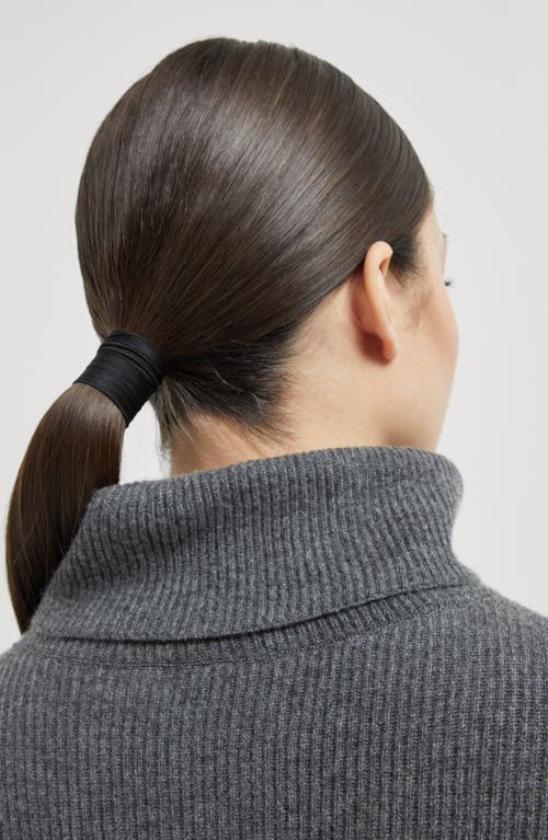 Brunello Cucinelli Cashmere Ribbed Rollneck Sweater In Lead