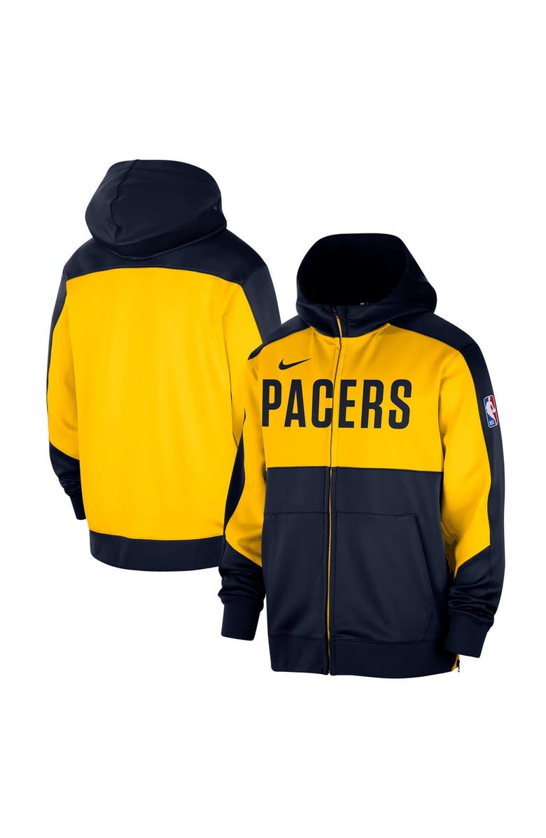 Nike Men's Nike Navy Indiana Pacers Authentic On-Court Showtime Performance Full-Zip Hoodie, Alternate, color, Navy
