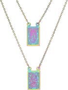 STEELTIME Men's Multicolor Stainless Steel Saint Tag Double Pendant Necklace