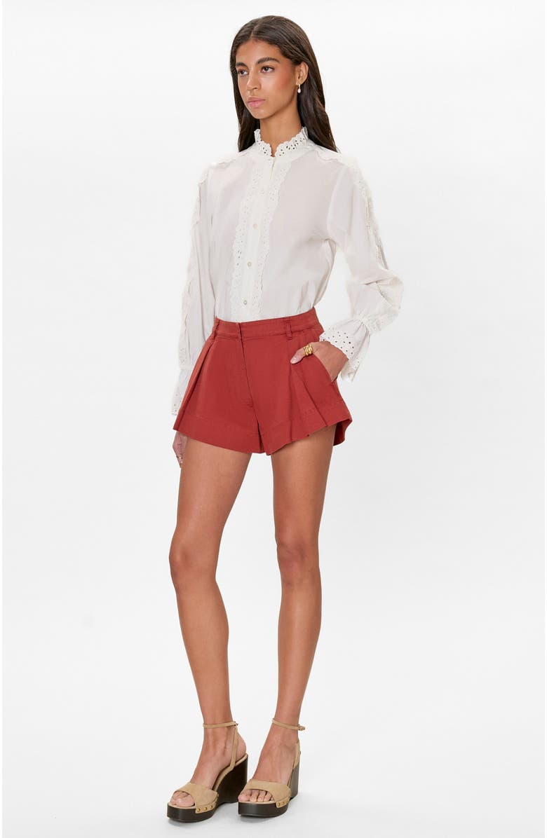 Rebecca Taylor Remi Garment Dyed Short, Alternate, color, Burnt Sienna