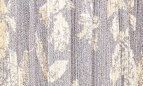 Shop Sl Fashions Foil Print Faux Wrap Maxi Dress In Smoke/gold