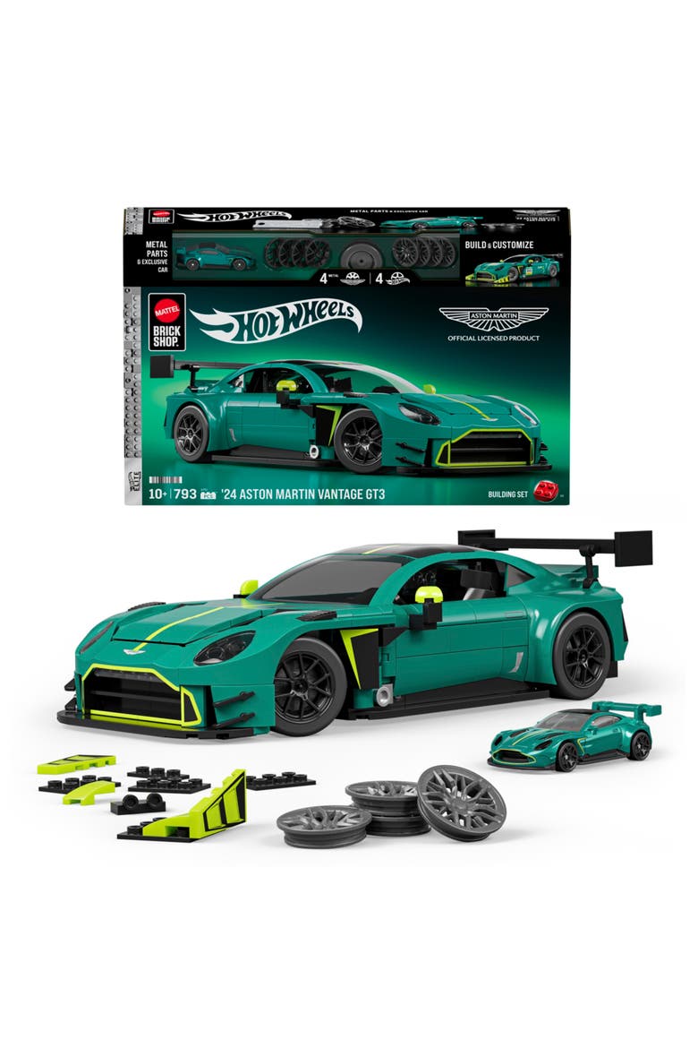 Kids' '24 Aston Martin Vantage GT3 Brick Shop Building Set, Main, color, GREEN