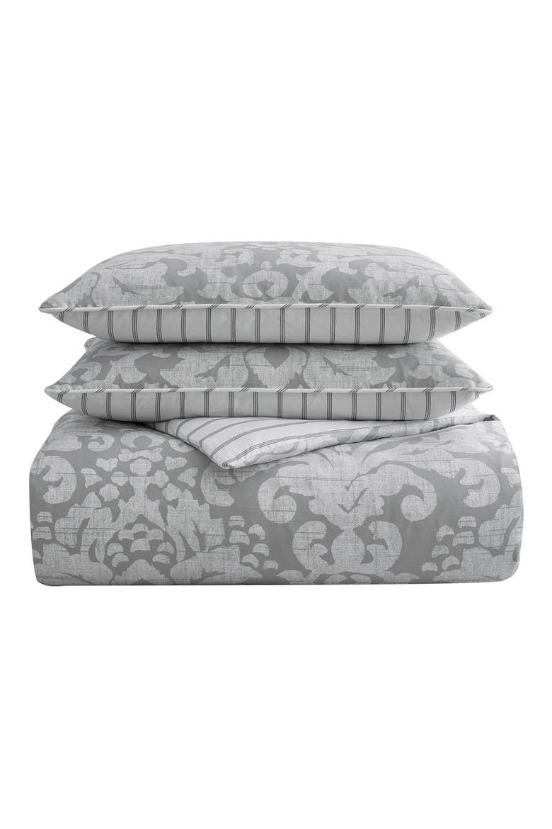 Camden Cotton Sateen 200 Thread Count Duvet Set, Main, color, LIGHT PASTEL GREY