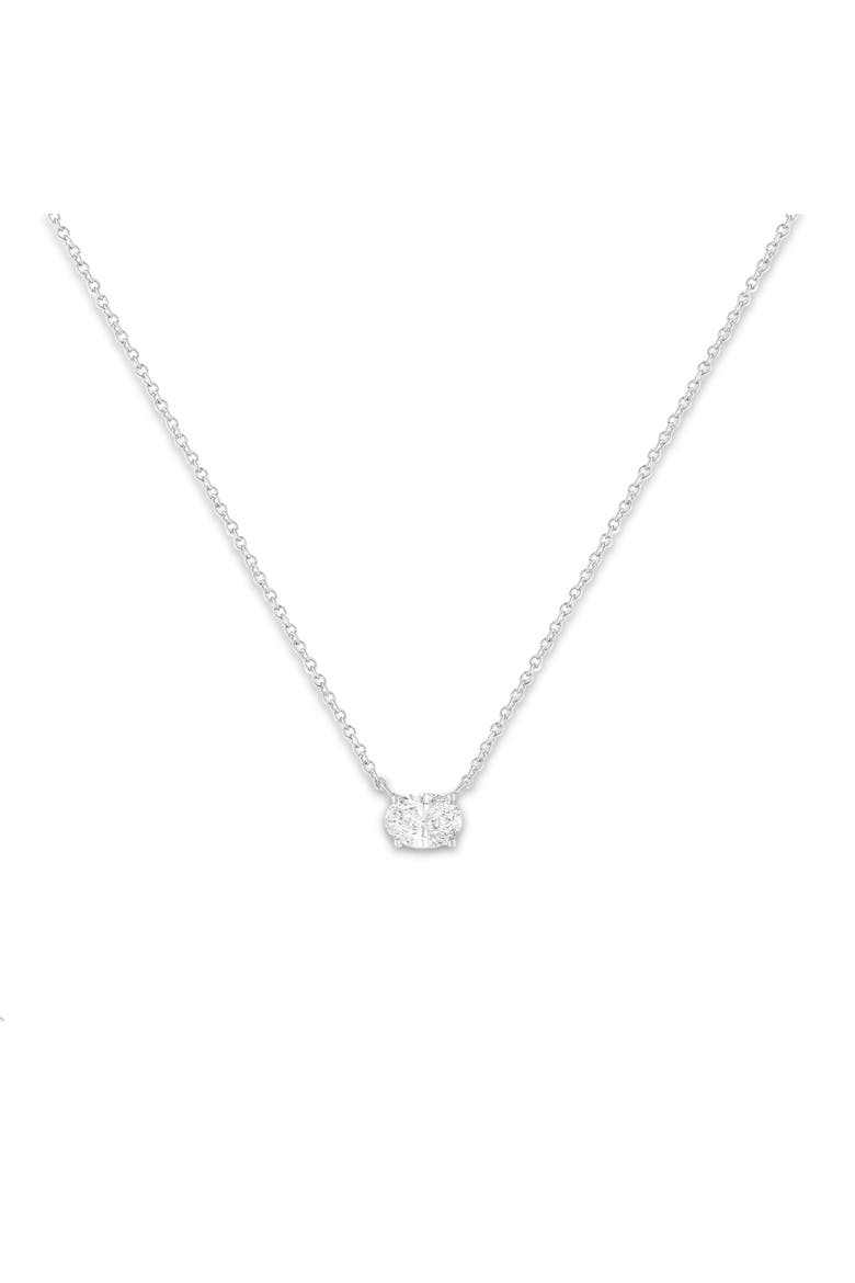 IGI Certified 10K White Gold 1/2 Ctw Lab Grown Oval Diamond East West Pendant, Alternate, color, White