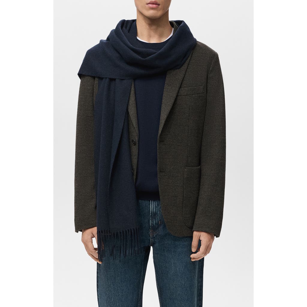 Mango Slim Fit Blazer In Blue