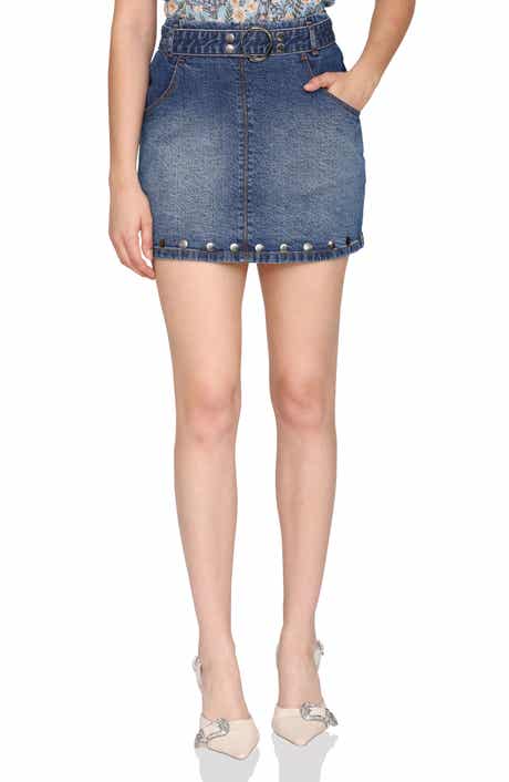 Avec Les Filles Belted Stud Miniskirt