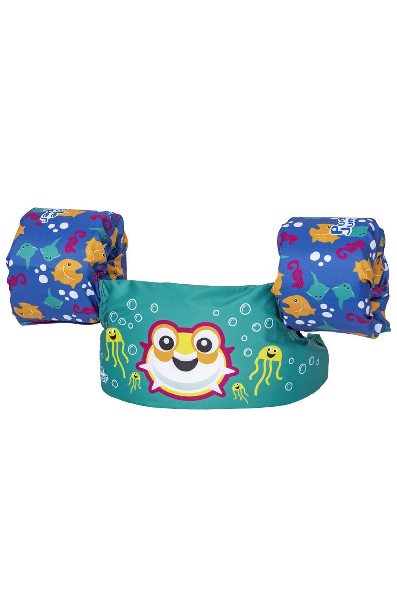 Puddle Jumper Child Deluxe Life Vest Blowfish, Main, color, Multicolored