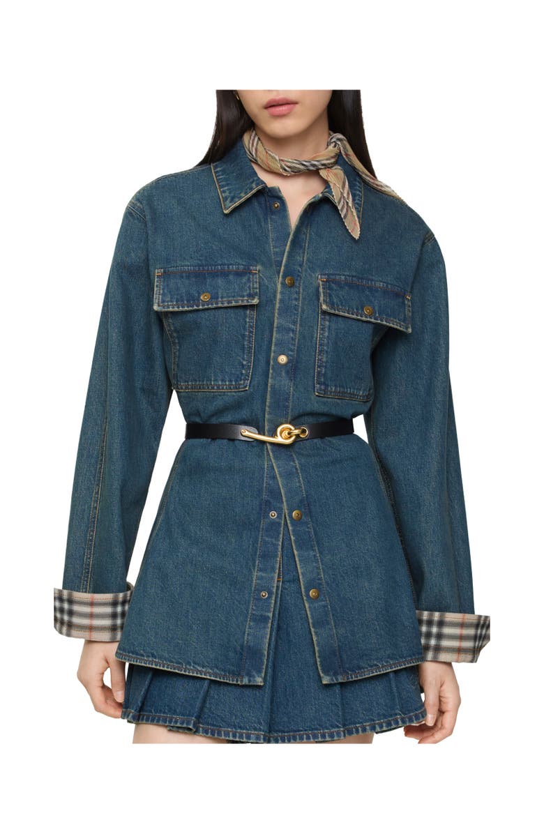 Burberry Thin Leather Bridle Belt, Alternate, color, Black