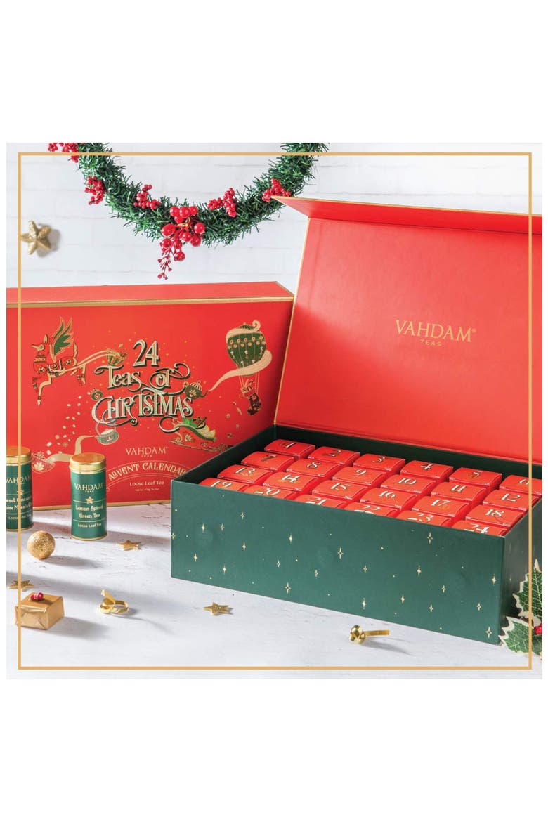 Christmas Advent Calendar Set of 24 Loose Leaf Teas, Alternate, color, BLUE