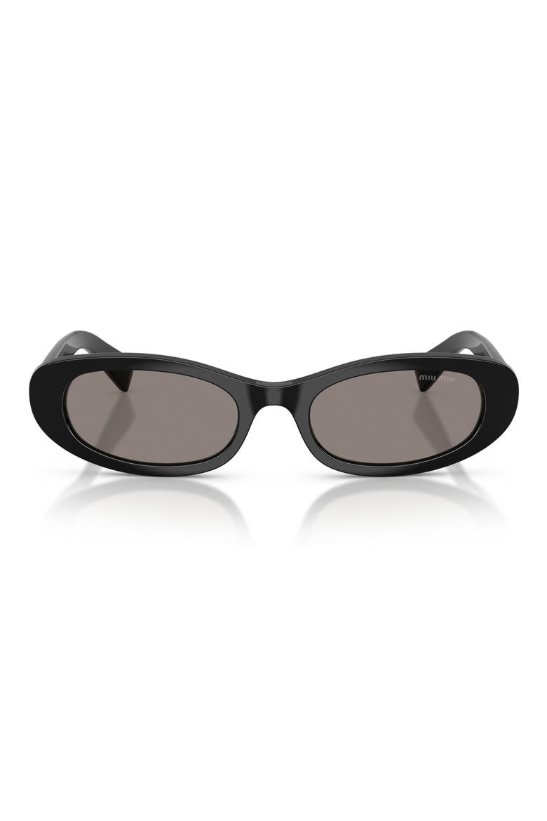 54mm Oval Sunglasses, Main, color, BLACK / DARK GREY