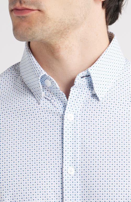 Mizzen + Main Mizzen+main Leeward Trim Fit Micropattern Stretch Button-up Shirt