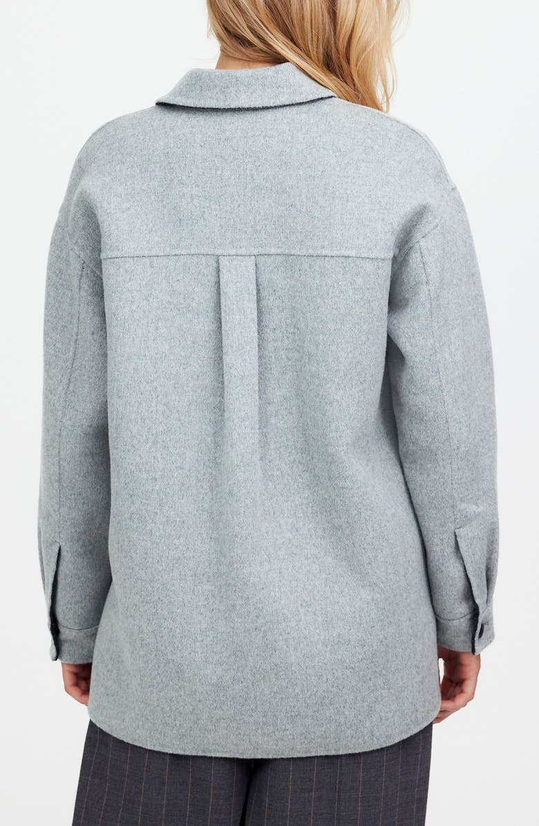 Wool Blend Double Face Long Shirt Jacket