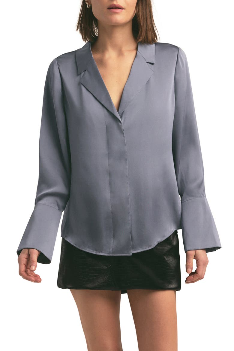 The Lily Button-Up Shirt, Main, color, DK SLATE