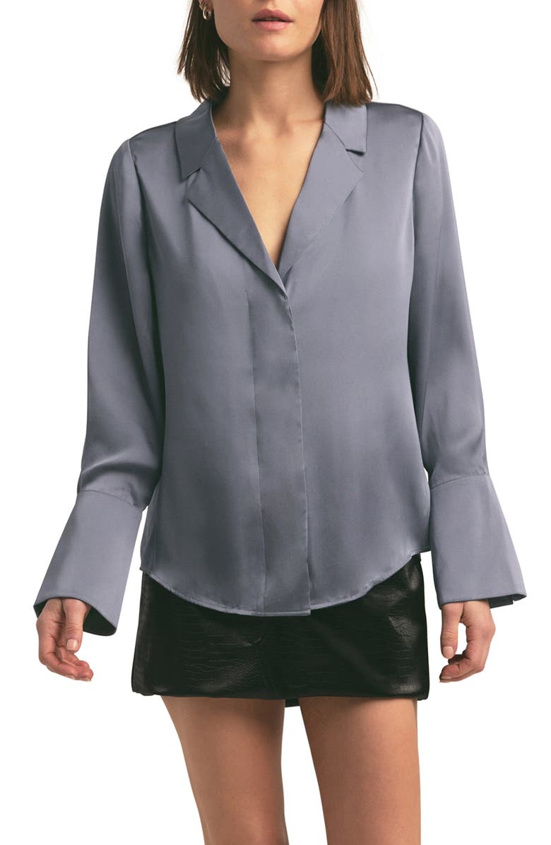 Favorite Daughter The Lily Button-Up Shirt, Main, color, Dk Slate