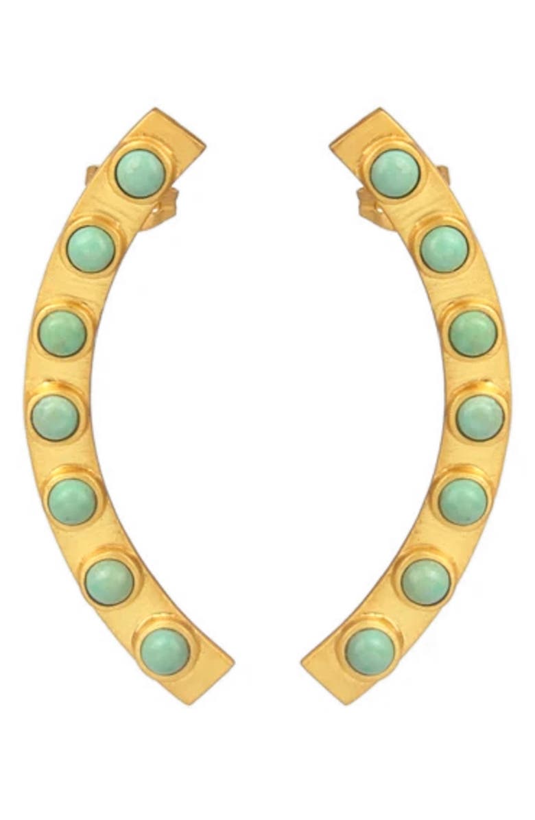Christina Greene Turquoise Bar Earrings, Main, color,