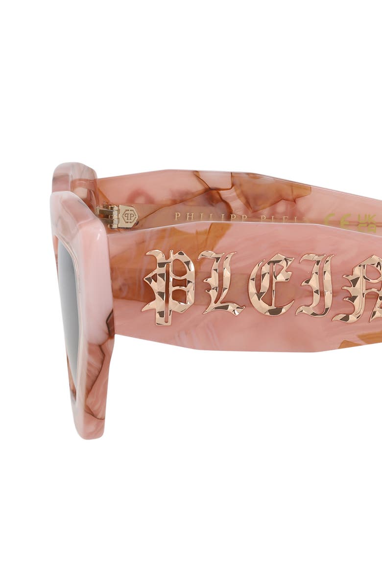 PHILIPP PLEIN 55mm Geometric Sunglasses, Alternate, color, Pink Pink Brown