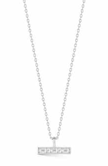 GLAZE JEWELRY Cubic Zirconia Bar Pendant Necklace