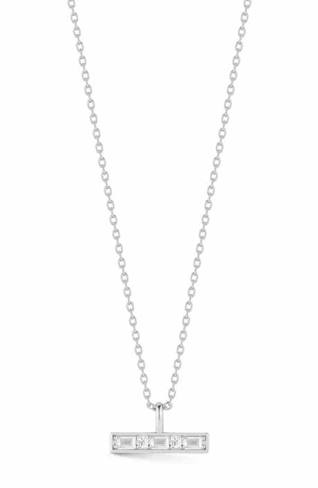 GLAZE JEWELRY Cubic Zirconia Bar Pendant Necklace