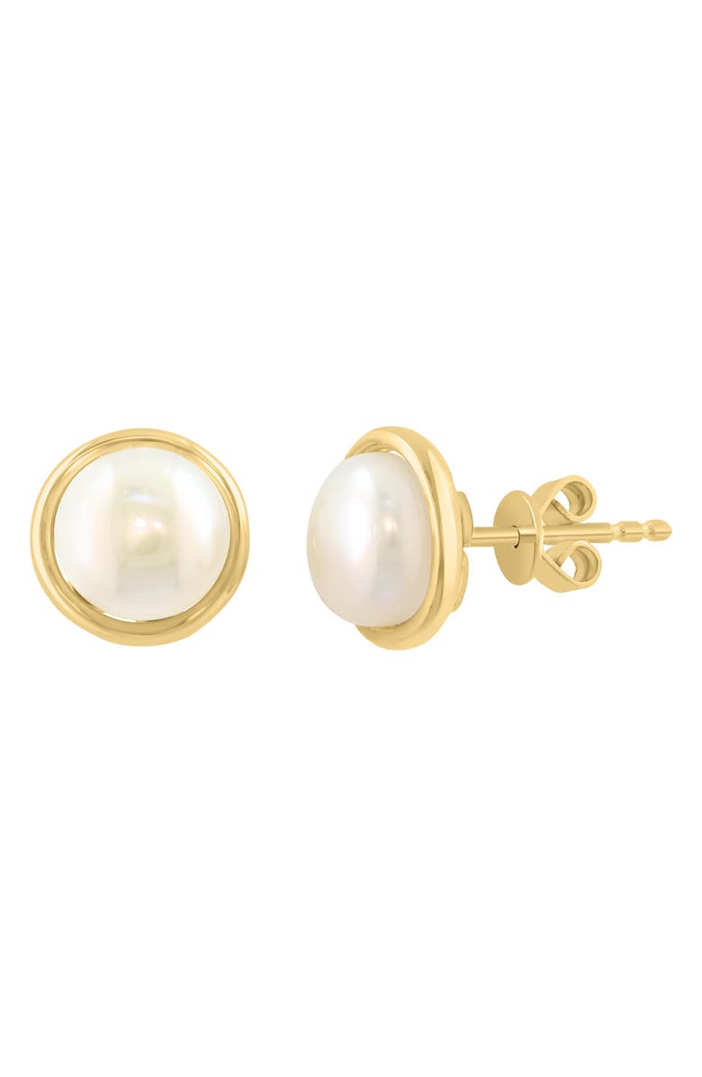 EFFY 14K Yellow Gold Cultured Freshwater Pearl Stud Earrings, Alternate, color, White