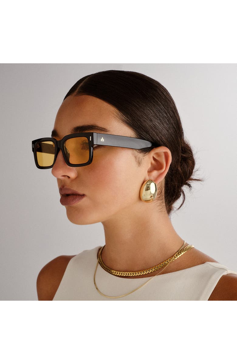 AIRE Castor 51mm D-Frame Sunglasses, Alternate, color, Black / Amber Tint