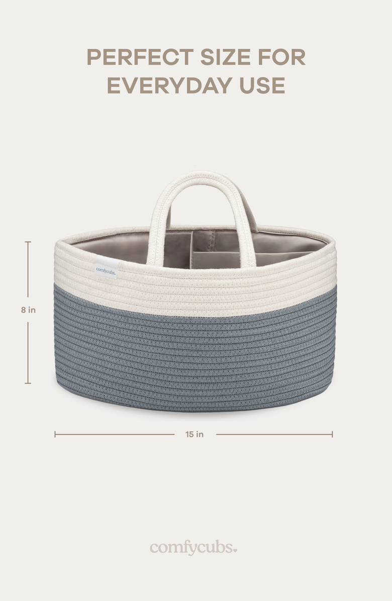 Comfy Cubs Rope Diaper Caddy, Alternate, color, Pacific Blue
