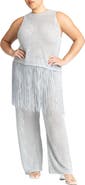 ELOQUII Metallic Crochet Pant