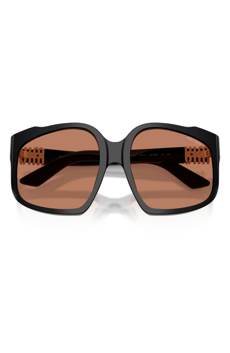 Miu Miu 59mm Polarized Irregular Sunglasses, Alternate, color, 