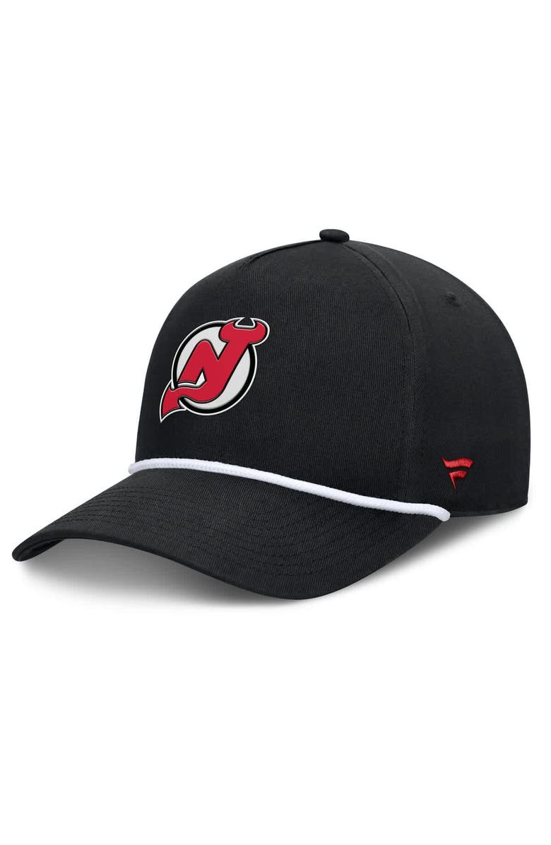 FANATICS Men's Fanatics Black New Jersey Devils Authentic Pro Rink Roper A-Frame Adjustable Hat, Main, color, Black