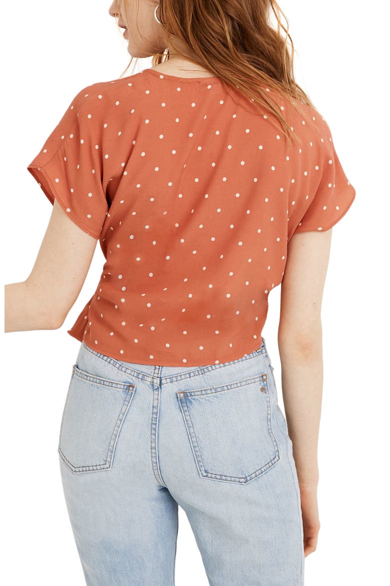 Polka Dot Sash Tie Wrap Top, Alternate, color, POLKA DOT SWEET DAHLIA