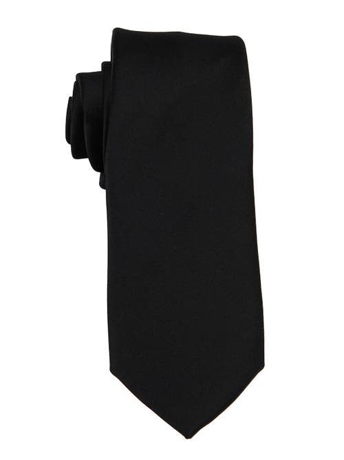 Brooklyn Brigade Solid Satin X-long Tie In Black