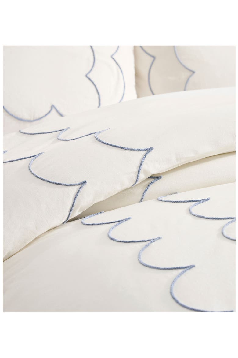 Daydream Scallop Duvet Cover & Pillow Shams Set, Alternate, color, IVORY