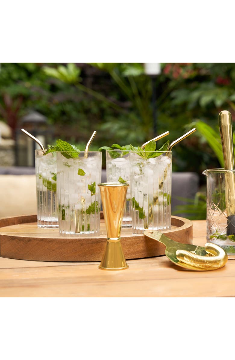 Viski Reserve Milo Crystal Highball Glasses Set of 4, Alternate, color, Clear